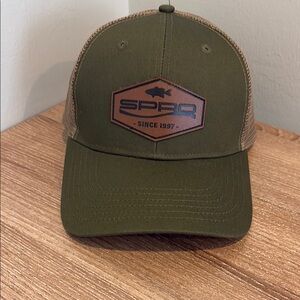 SPRO Olive Green and Brown Cap with Mountain Logo